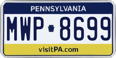 PA license plate MWP8699