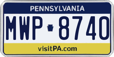 PA license plate MWP8740