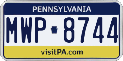 PA license plate MWP8744