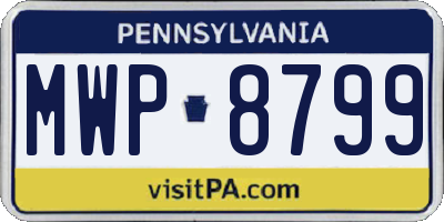 PA license plate MWP8799