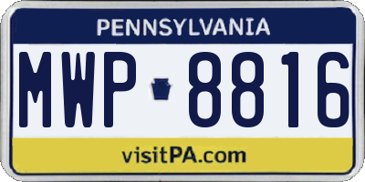 PA license plate MWP8816