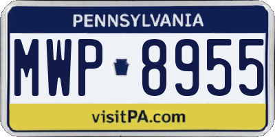PA license plate MWP8955