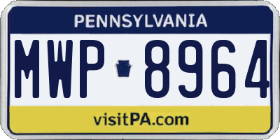PA license plate MWP8964