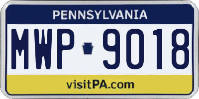 PA license plate MWP9018