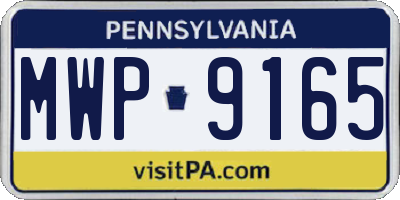 PA license plate MWP9165