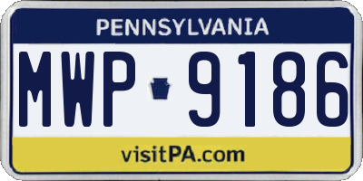 PA license plate MWP9186
