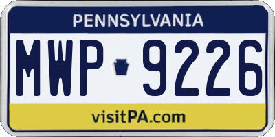 PA license plate MWP9226