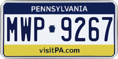 PA license plate MWP9267