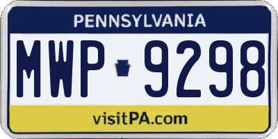 PA license plate MWP9298
