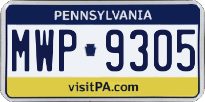PA license plate MWP9305