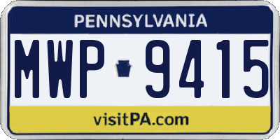PA license plate MWP9415
