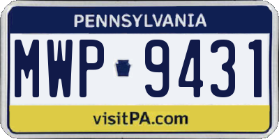 PA license plate MWP9431