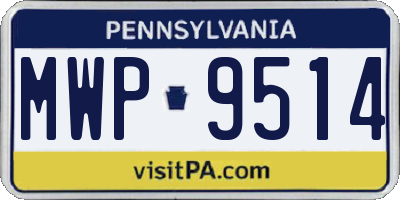 PA license plate MWP9514