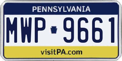 PA license plate MWP9661