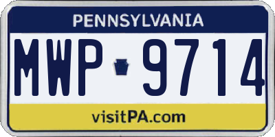PA license plate MWP9714