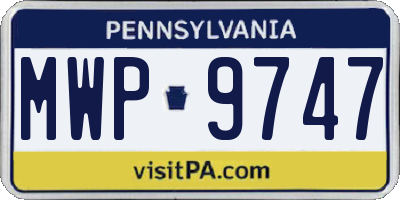 PA license plate MWP9747