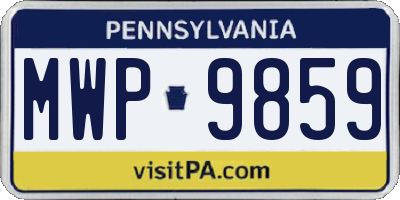 PA license plate MWP9859
