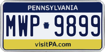 PA license plate MWP9899