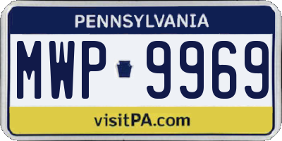 PA license plate MWP9969