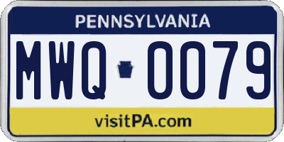 PA license plate MWQ0079