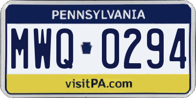 PA license plate MWQ0294