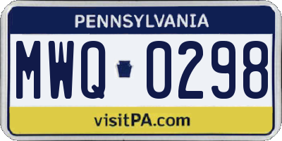 PA license plate MWQ0298