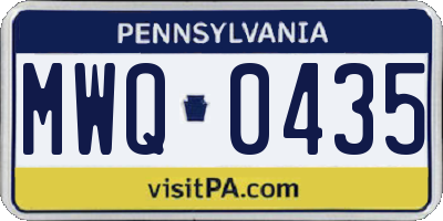 PA license plate MWQ0435