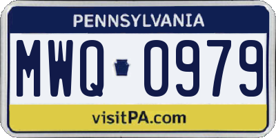 PA license plate MWQ0979