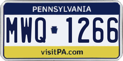 PA license plate MWQ1266