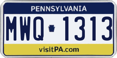 PA license plate MWQ1313