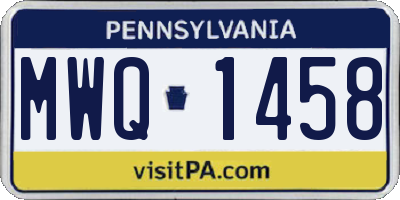 PA license plate MWQ1458