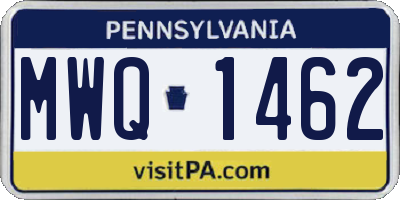 PA license plate MWQ1462