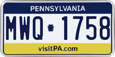 PA license plate MWQ1758