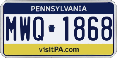 PA license plate MWQ1868
