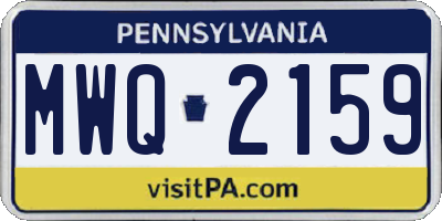 PA license plate MWQ2159