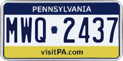 PA license plate MWQ2437