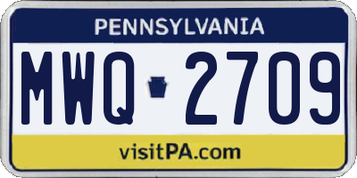 PA license plate MWQ2709