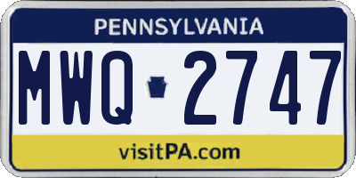 PA license plate MWQ2747