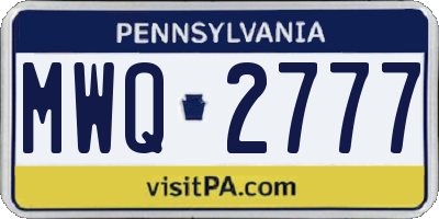 PA license plate MWQ2777