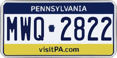 PA license plate MWQ2822