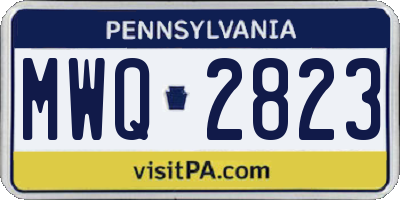 PA license plate MWQ2823