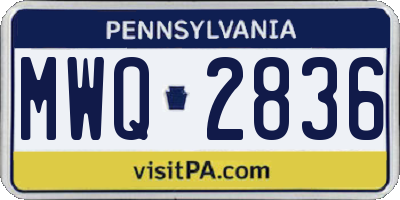 PA license plate MWQ2836