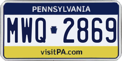 PA license plate MWQ2869