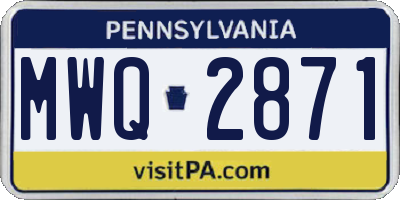 PA license plate MWQ2871