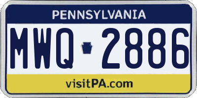 PA license plate MWQ2886