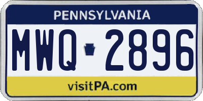 PA license plate MWQ2896
