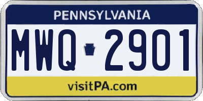 PA license plate MWQ2901