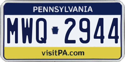 PA license plate MWQ2944