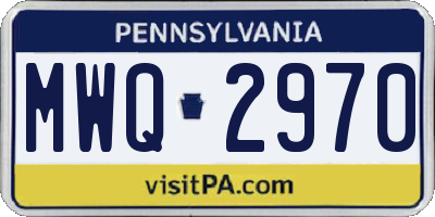 PA license plate MWQ2970