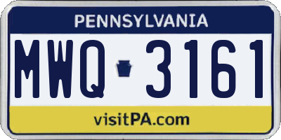 PA license plate MWQ3161